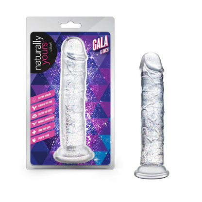 Blush Gala Sparkling Clear Vibrator with Suction Cup Base – Clear
