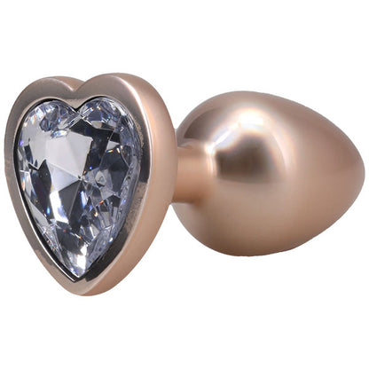 Doc Johnson Booty Bling Metal Heart Plug - Small - Gold - Tapered Tip for Easy Insertion