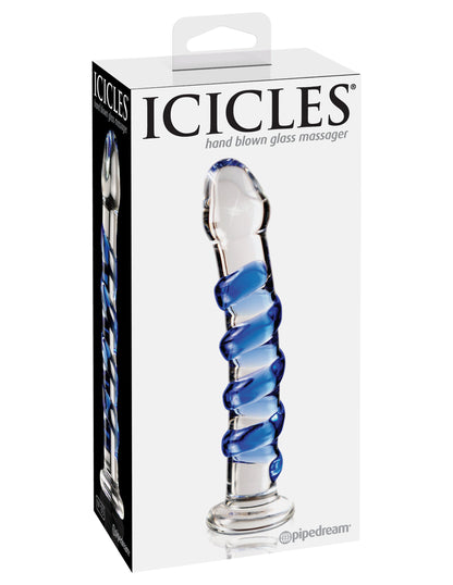 Pipedream Icicles No. 5 Glass Massager – Clear/Blue