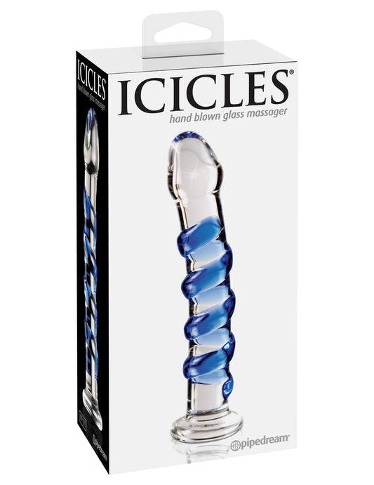 Pipedream Icicles No. 5 Glass Massager – Clear/Blue