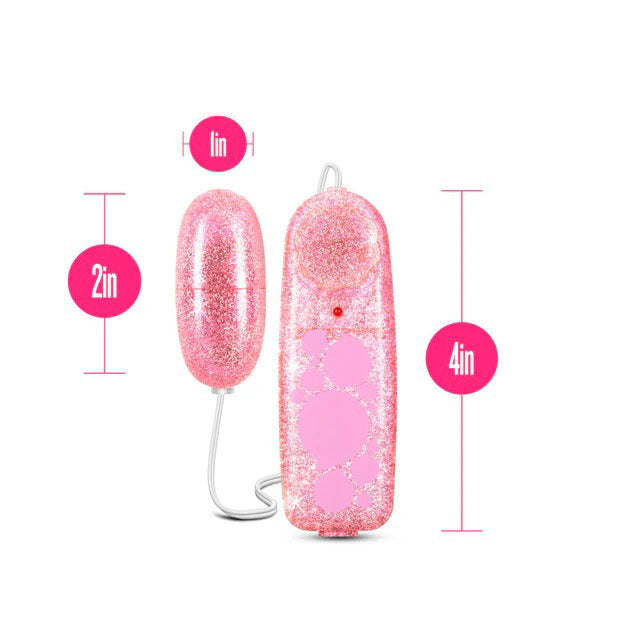 B Yours Glitter Power Bullet Mini Vibrator - Pink - Waterproof with Adjustable Speed