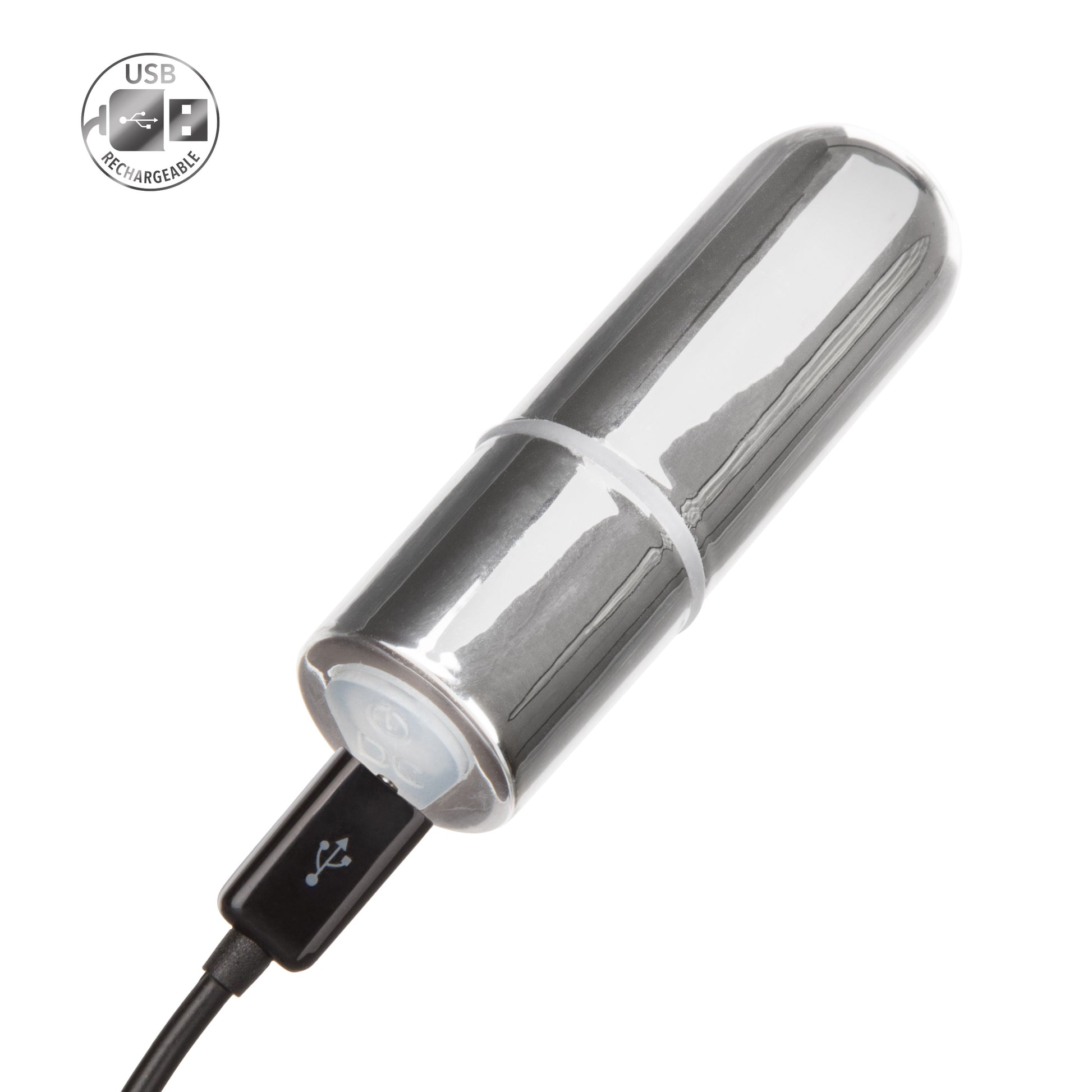 CalExotics Rechargeable Mini Bullet – Multi-Speed Waterproof Vibrator – Silver
