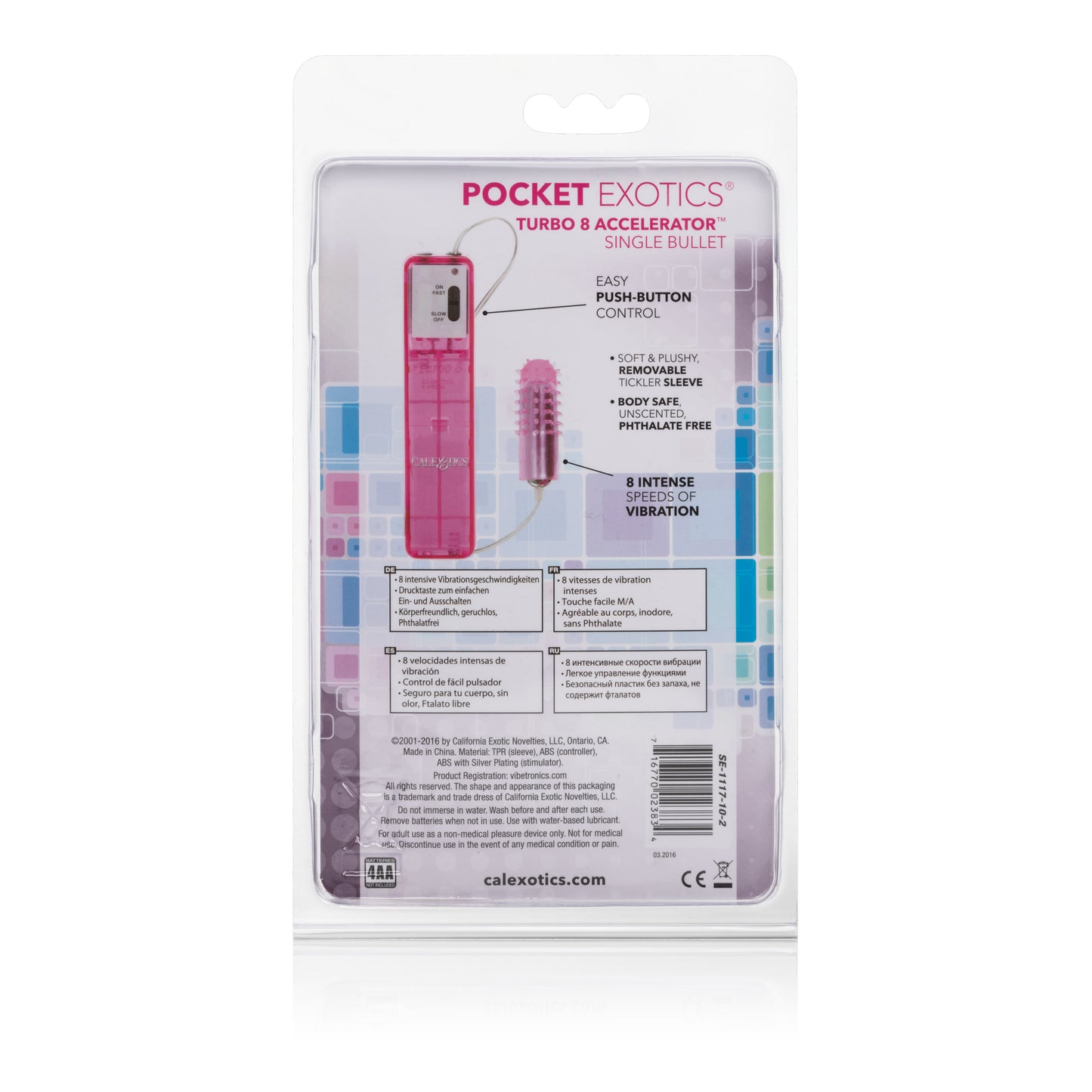 CalExotics Turbo 8 Accelerator Bullet – Pink – Multi-Speed Vibrator