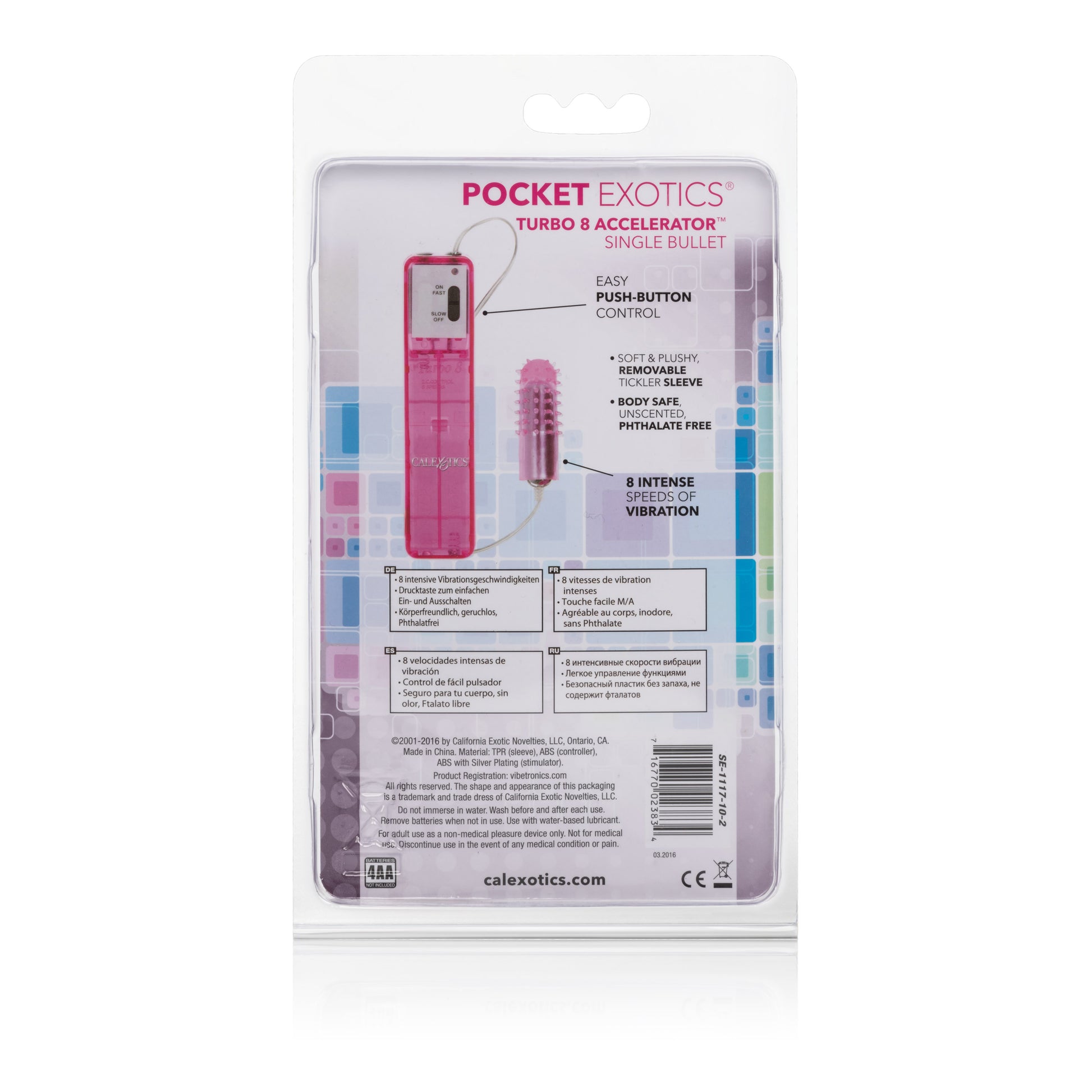 CalExotics Turbo 8 Accelerator Bullet – Pink – Multi-Speed Vibrator