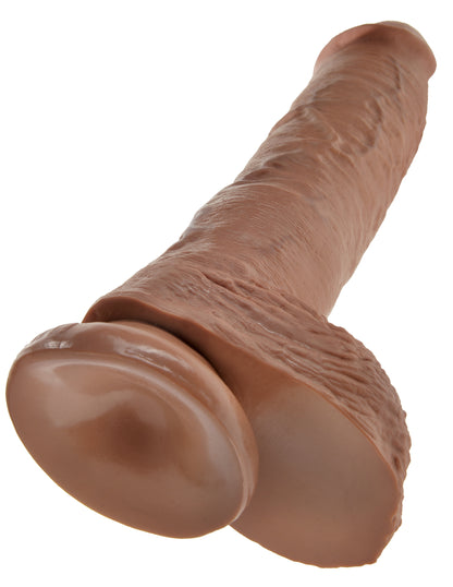 King Cock 10 Inch Dildo with Balls - Tan - Realistic, Waterproof, Suction Cup Base