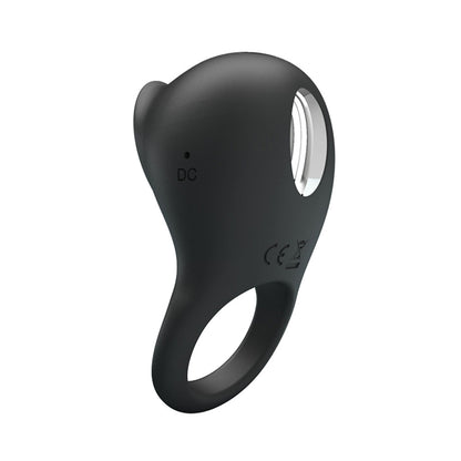 Pretty Love Ring Shaking II Cock Ring with Clitoral Stimulator – Black