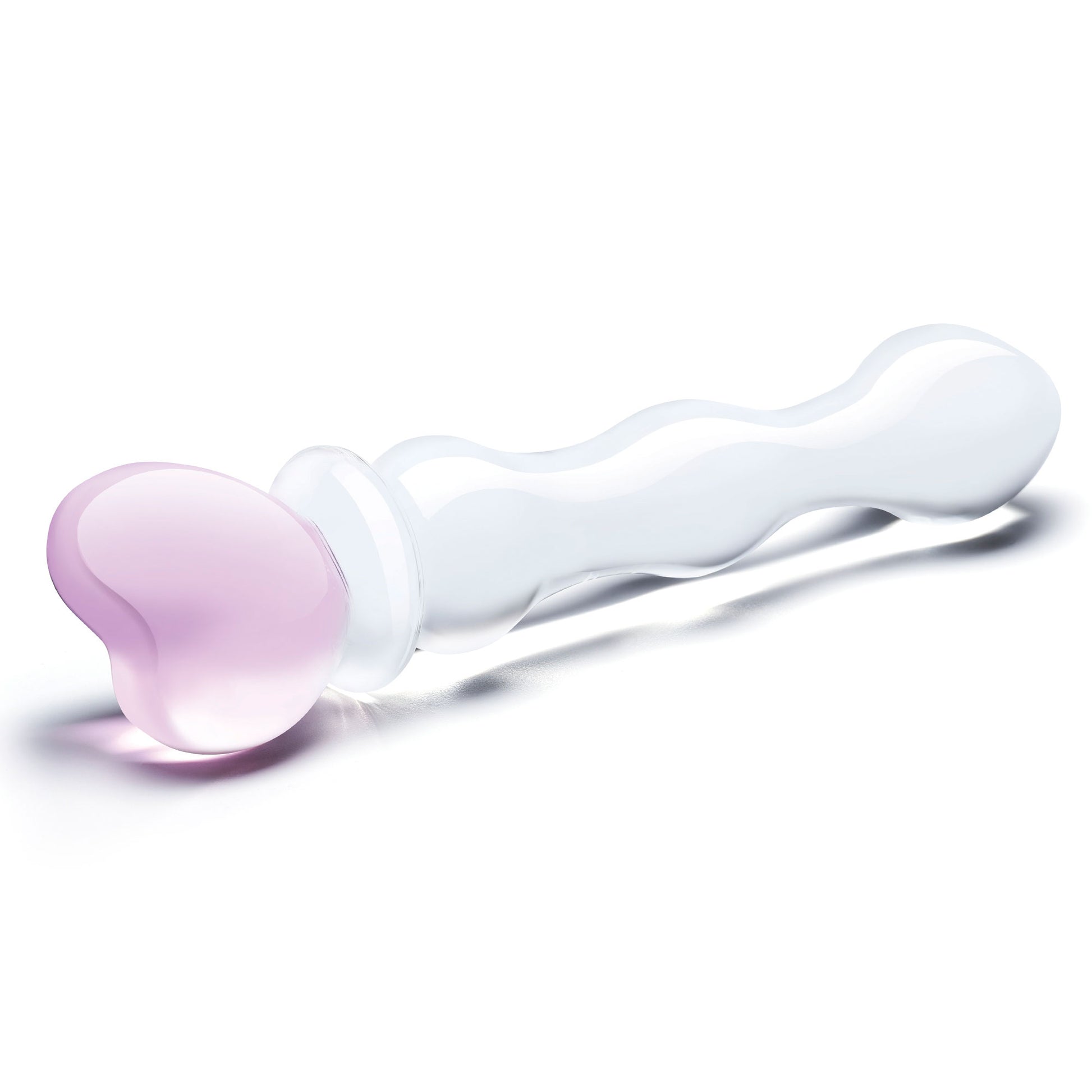Electric Novelties Sweetheart Glass Dildo – 8 Inch, Pink/Clear, Heart-Shaped Handle