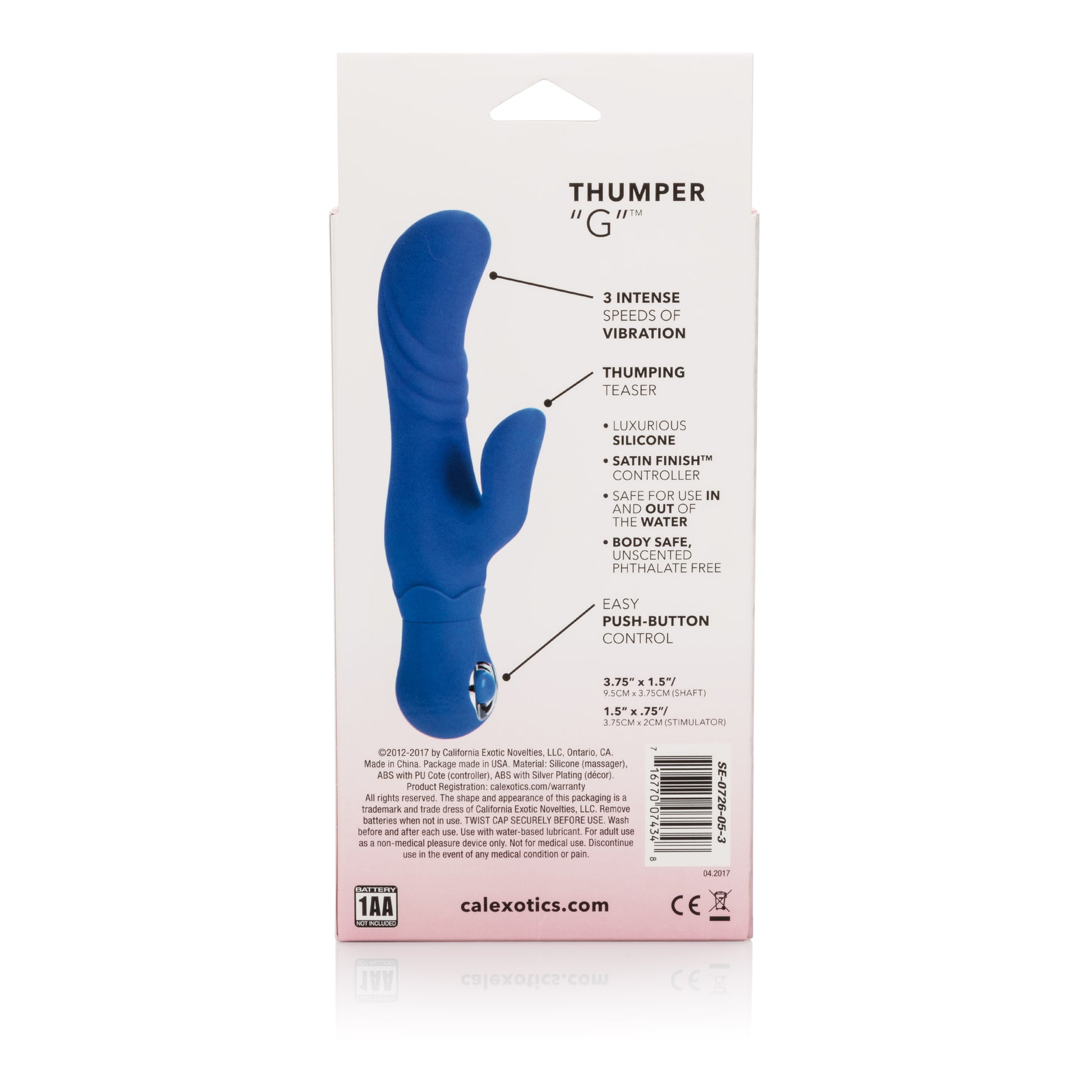 CalExotics Posh Silicone Thumper G Dual Massager – Blue