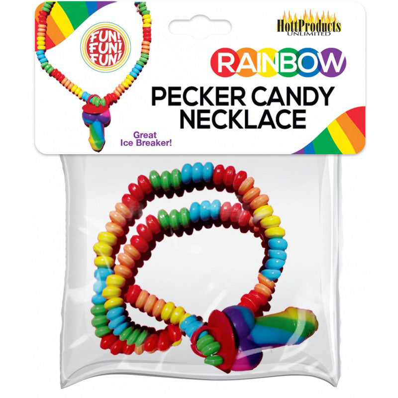Hott Products Rainbow Pecker Candy Necklace – Colorful Candy Accessory