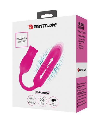 Pretty Love Nobikuma Thrusting Egg - Fuchsia - Silicone Multi-Function Vibrator