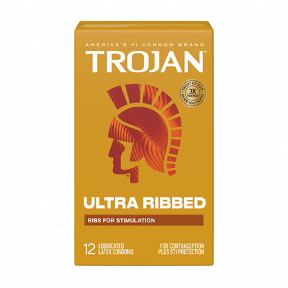 Trojan Stimulations Ultra-Ribbed Condoms – Extra Stimulation – 12 Pack