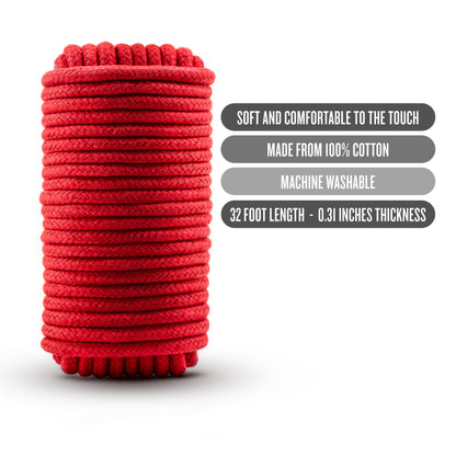 Blush Temptasia Bondage Rope - 32 Feet - Red