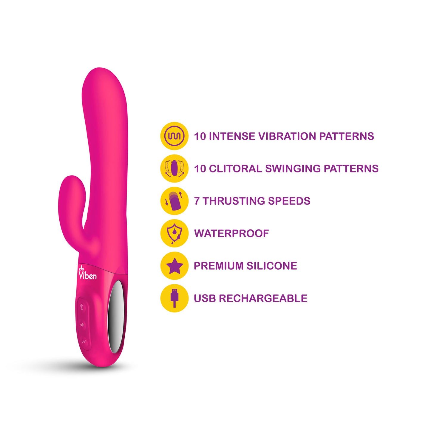 Viben Hypnotic Clit Teaser and Thrusting Rabbit – Hot Pink