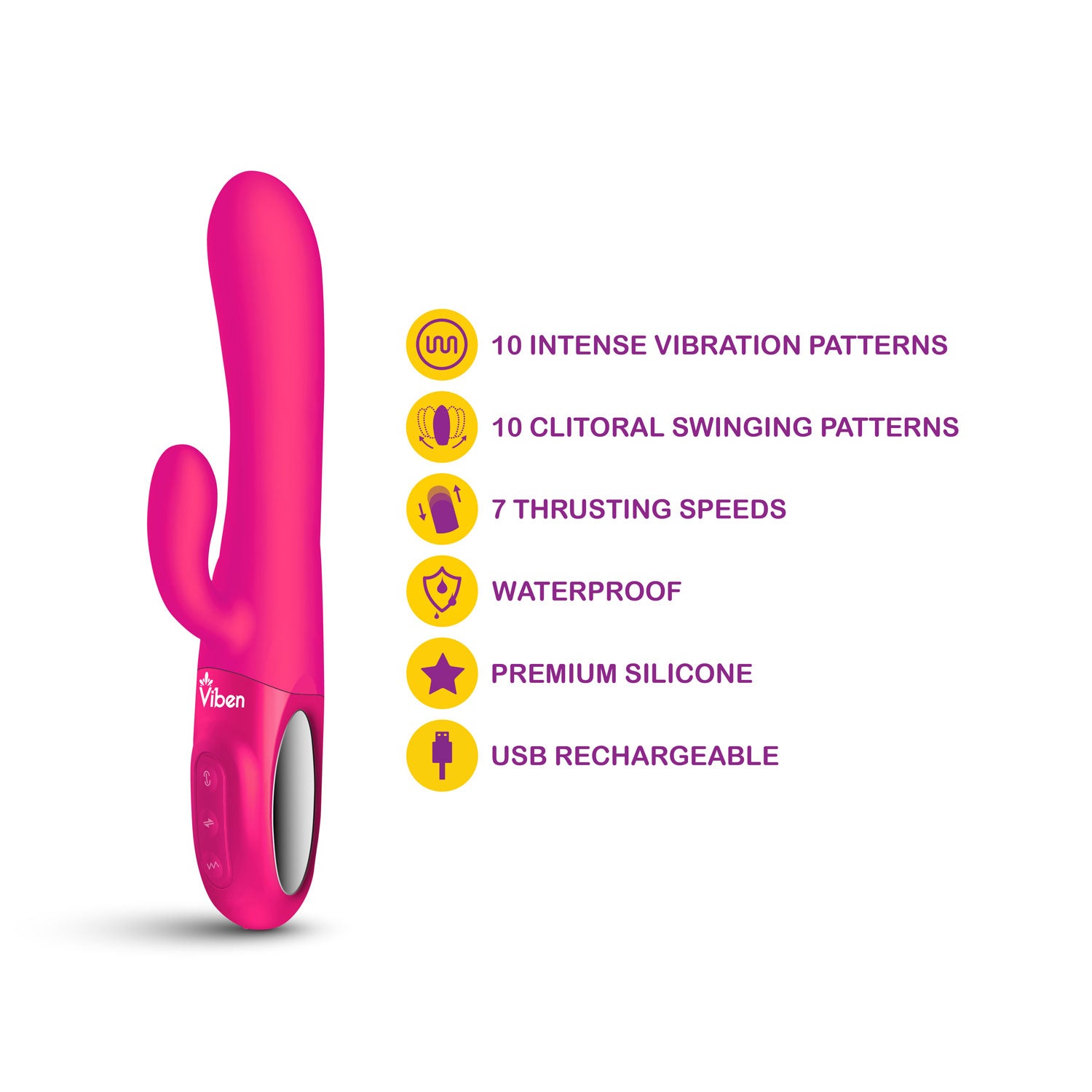 Viben Hypnotic Clit Teaser and Thrusting Rabbit – Hot Pink