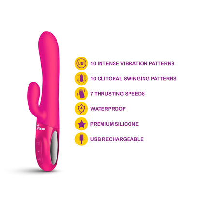 Viben Hypnotic Clit Teaser and Thrusting Rabbit – Hot Pink