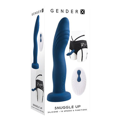 Evolved Novelties Snuggle Up Dual-Motor Strap-On Vibe with Harness - Blue
