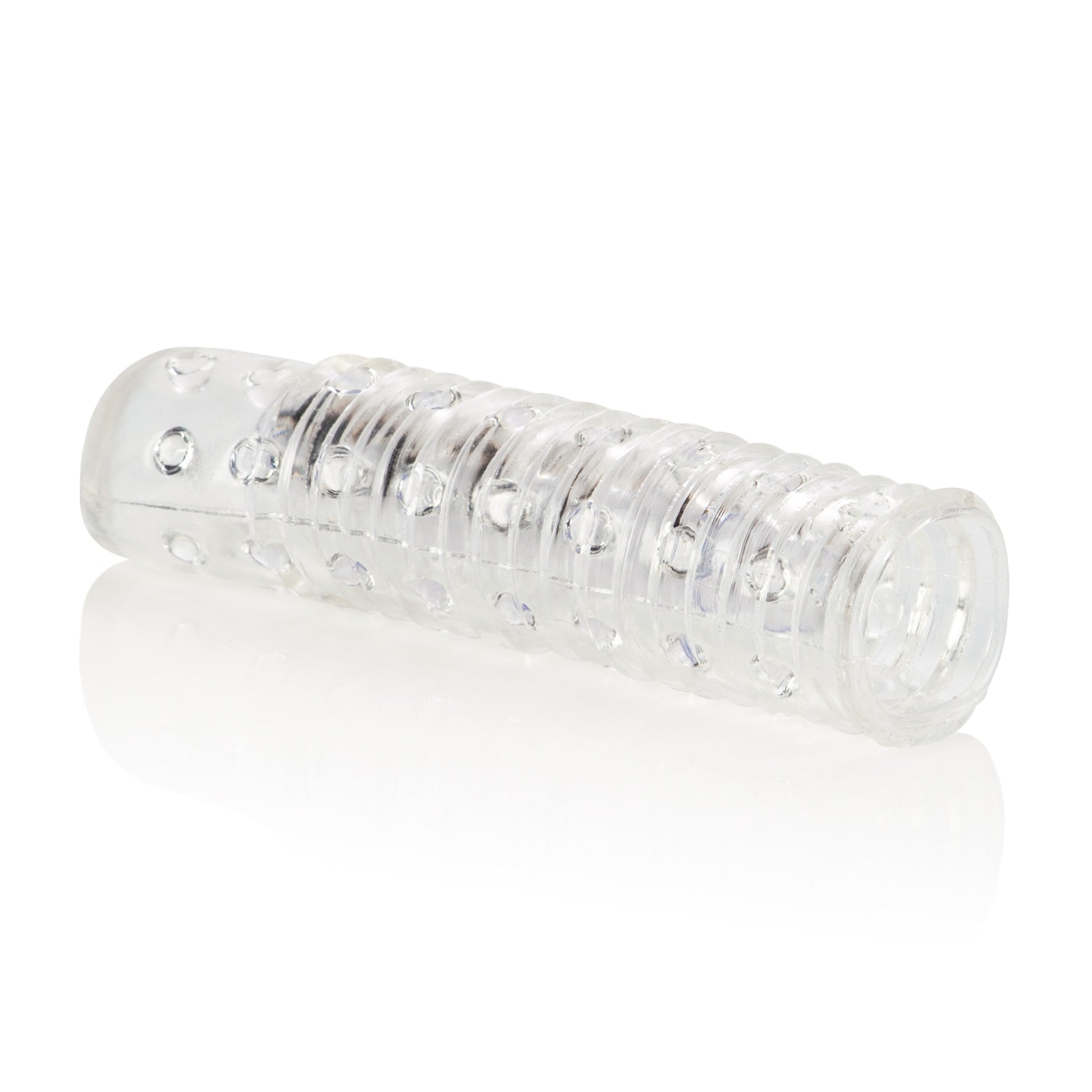 CalExotics Reversible Sleeve with Ridges and Pleasure Nodules - Clear