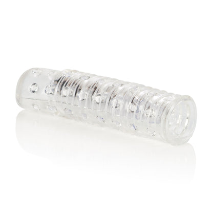 CalExotics Reversible Sleeve with Ridges and Pleasure Nodules - Clear