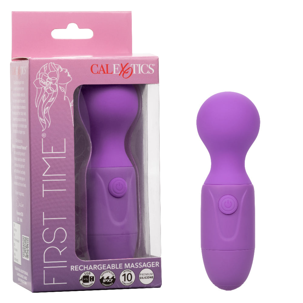 CalExotics First Time Rechargeable Massager – Purple – Waterproof Multi-Function Vibrator