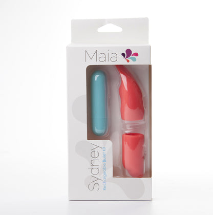 Maia Novelties Sydney Mini Bullet with 10 Functions and 2 Silicone Sleeves - Purple