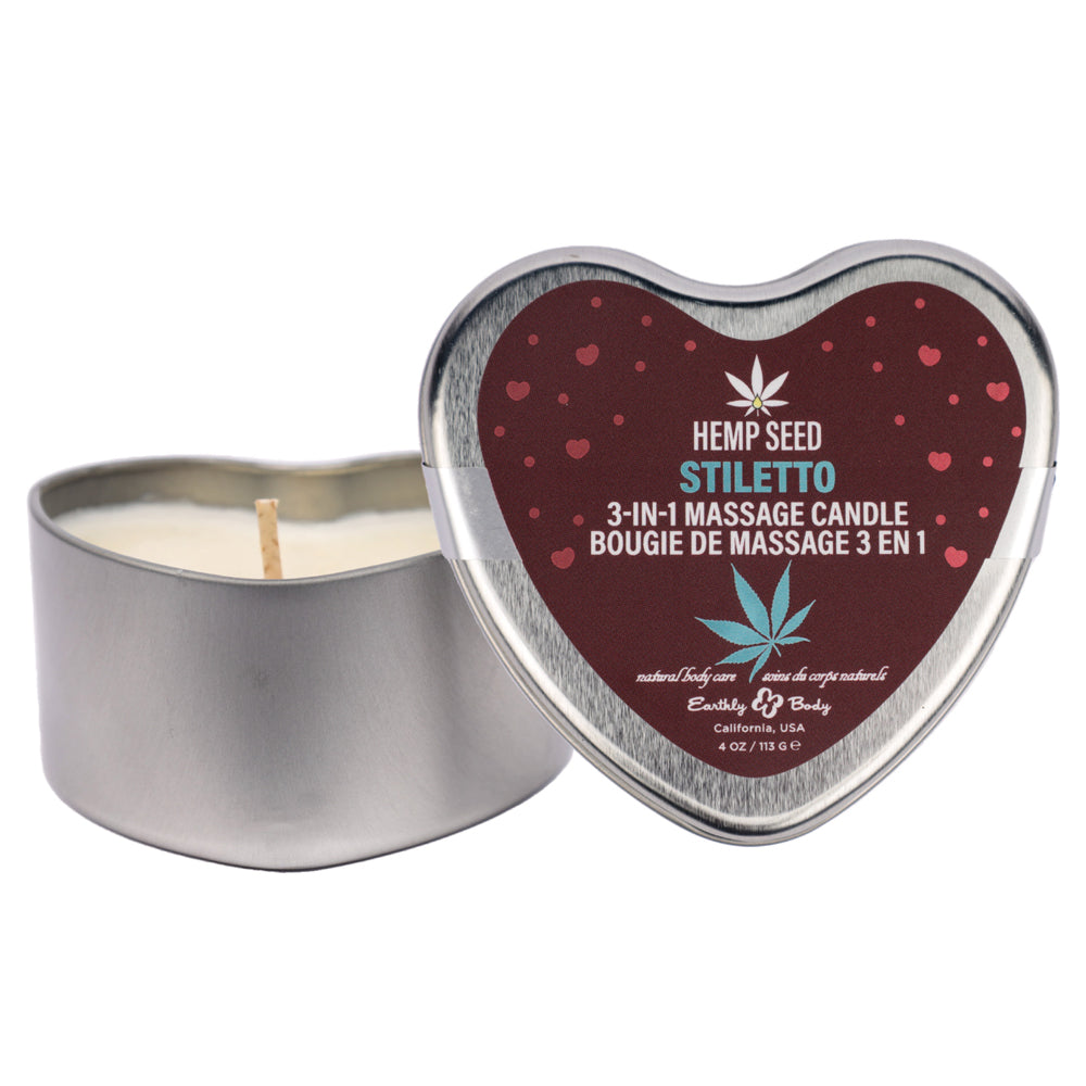 Earthly Body 3 in 1 Hemp Seed Massage Candle - Moisturizing and Relaxing - 4.07oz