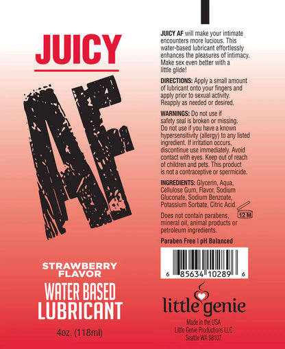Juicy AF Strawberry Water Based Lubricant – 2 Oz