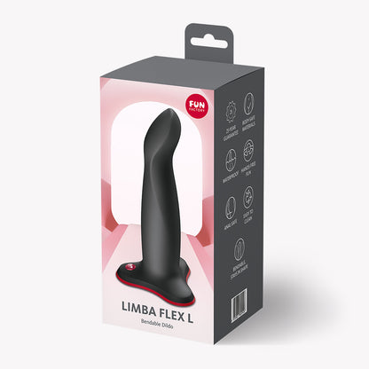 Limba Flex L Bendable Dildo - Flexible Design for G-Spot and Prostate Massage - Black