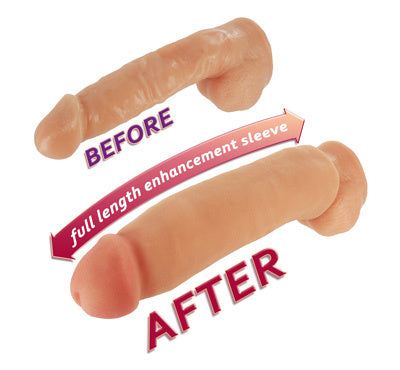 XR Brands Fat Jack Penis Enlarger Sleeve – Realistic Extension – Beige
