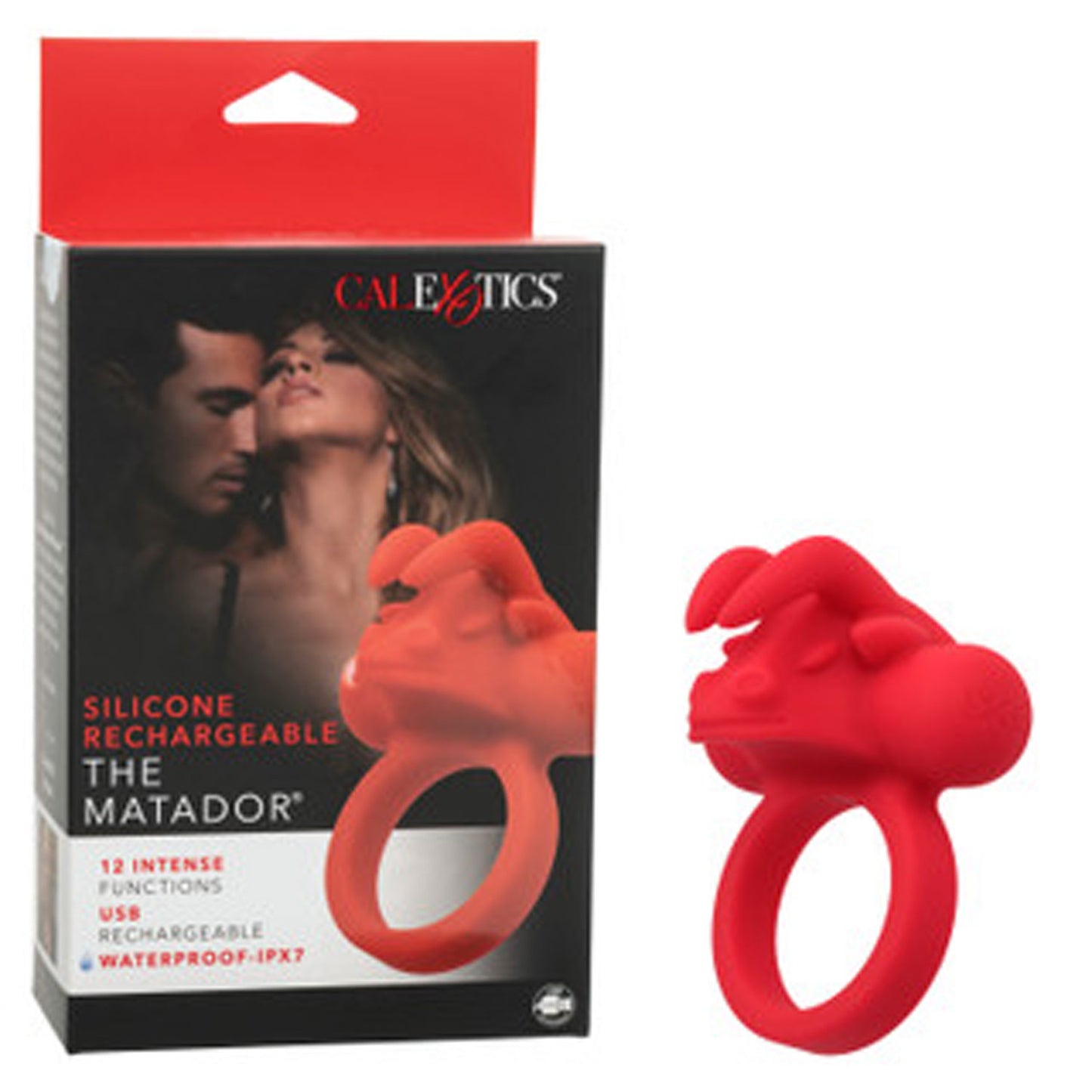 CalExotics Silicone Rechargeable The Matador Vibrating Couples Enhancer – Red