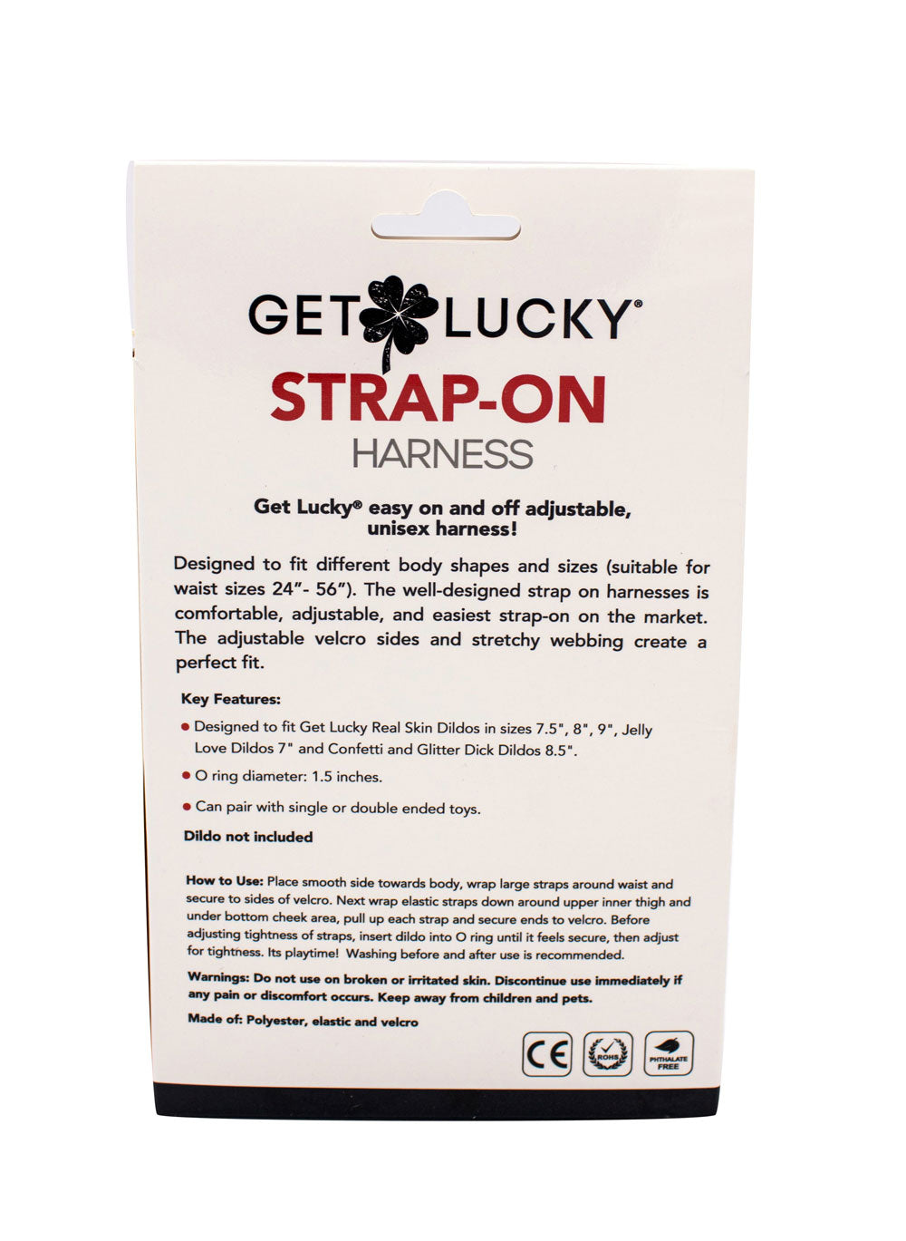 Viben Get Lucky Strap-On Harness – Black – Adjustable for Waist Sizes 24-56
