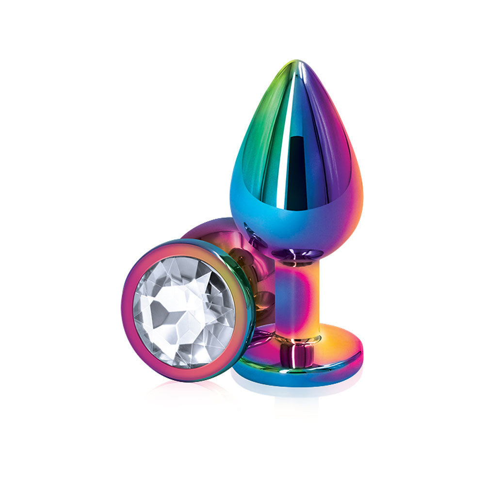 Rear Assets Multicolor Medium Anal Toy - Chrome-Plated