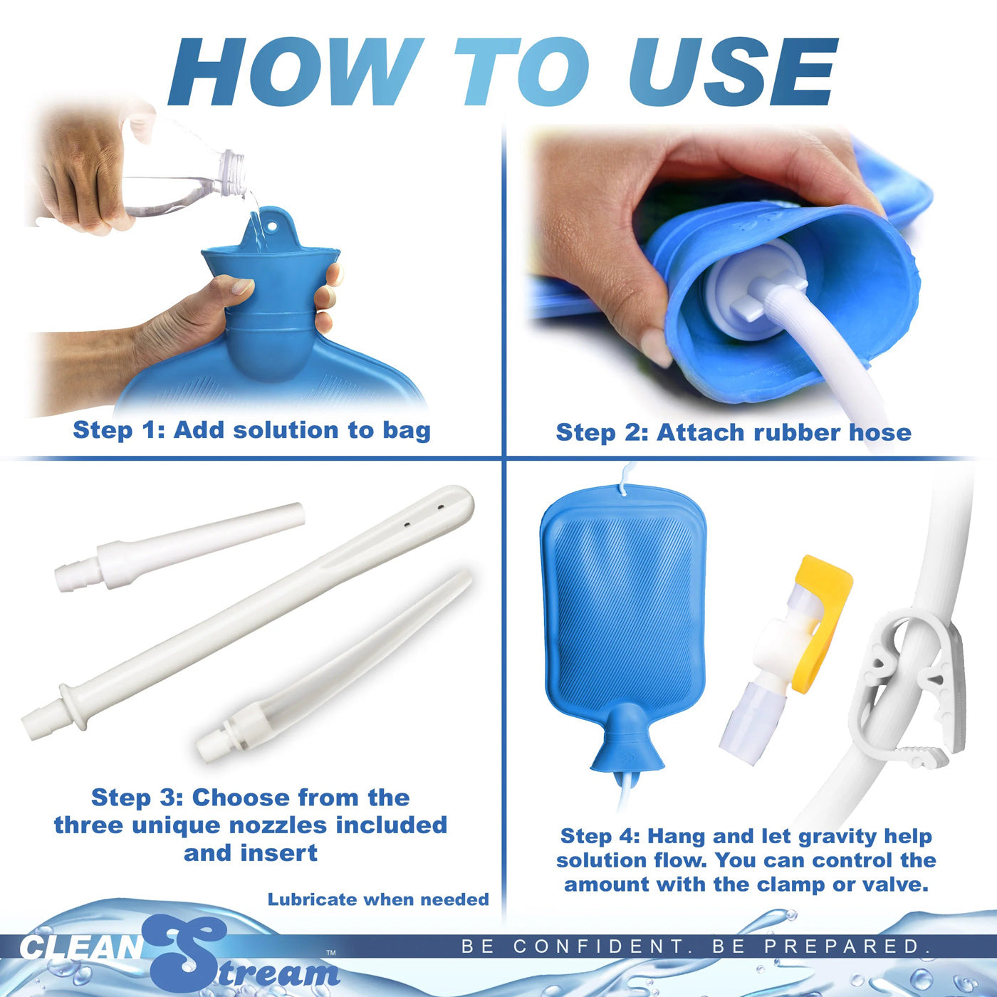 XR Brands Deluxe Shower Enema Kit – 1.85L Capacity – Blue