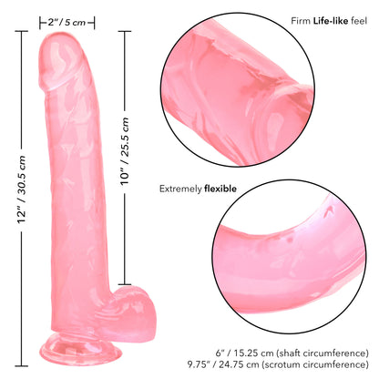CalExotics Size Queen 10-Inch Dildo with Suction Cup Base - Pink