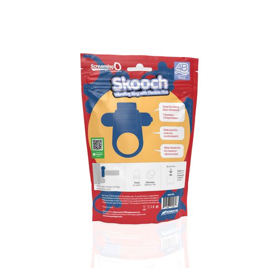4B Skooch Vibrating Cock Ring with Flexible Fins - Blue