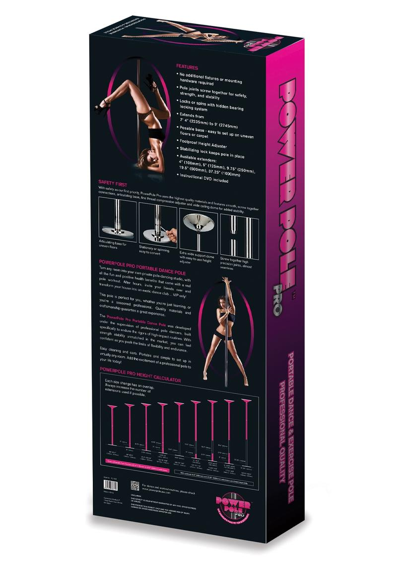 XGEN Power Pole Pro Spinning Pole – Portable Dance Pole – Silver