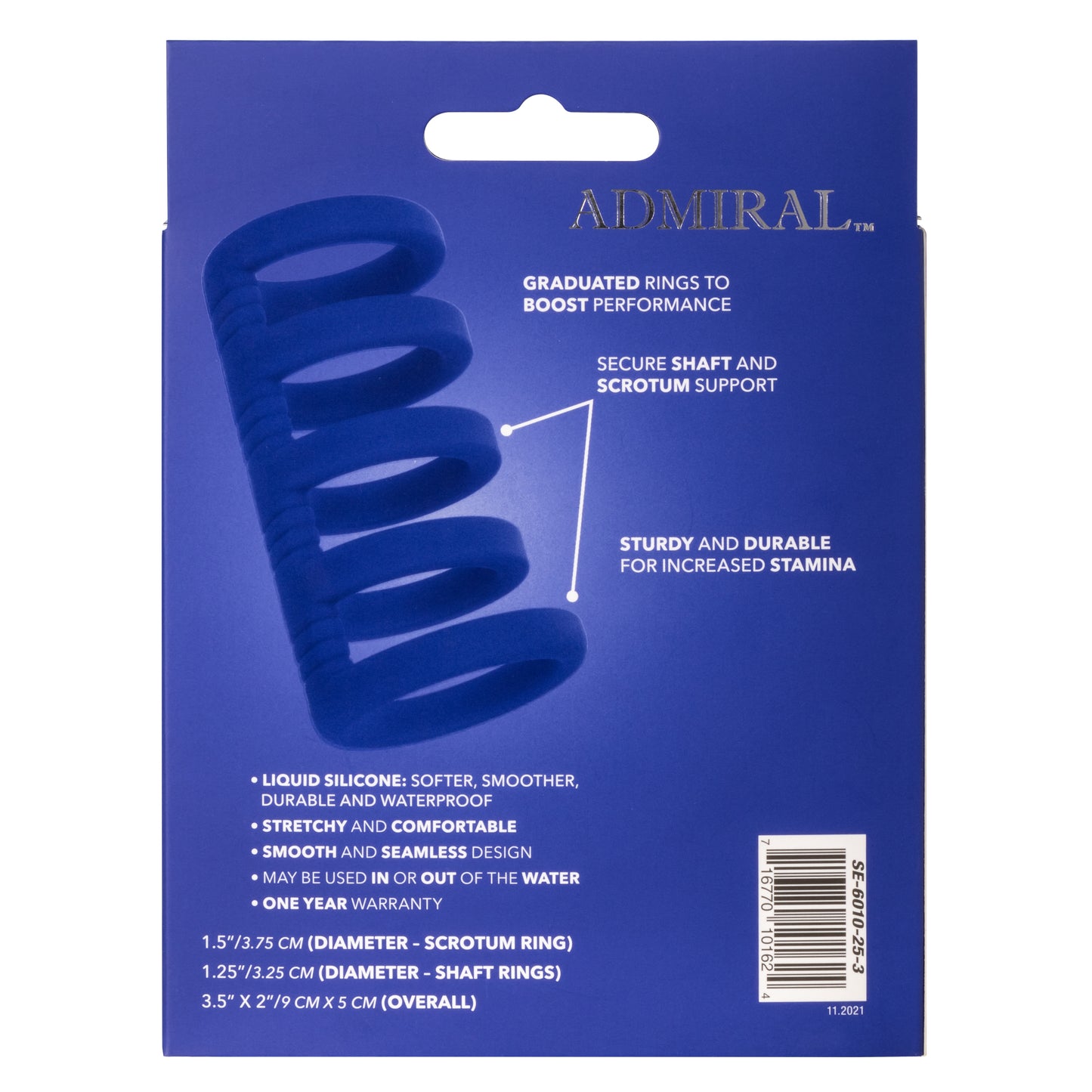 CalExotics Admiral Xtreme Cock Cage – Blue – Liquid Silicone Enhancer