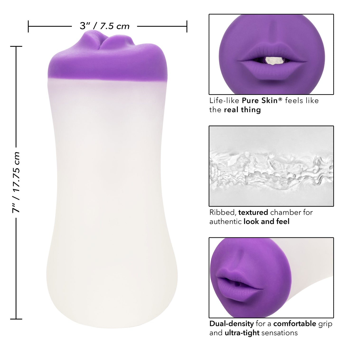 CalExotics Gripper Deep Throat Grip – Purple – Closed Ended Masturbator