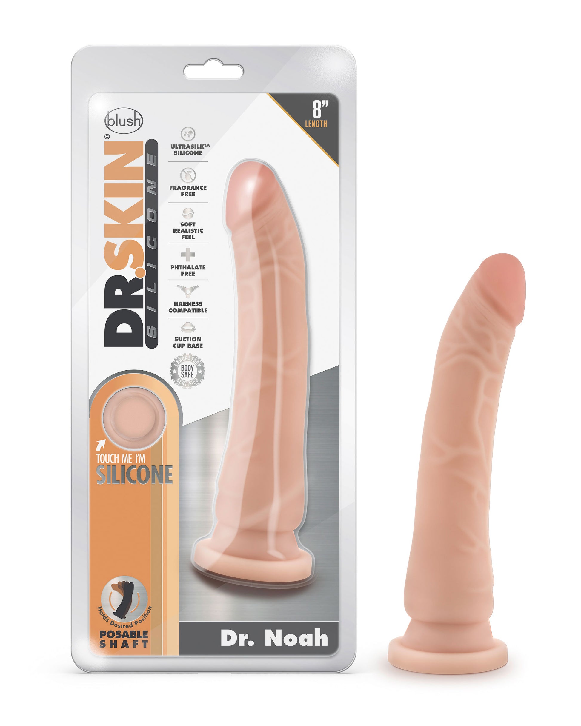 Dr. Skin Dr. Noah 8 Inch Dong with Suction Cup - Vanilla