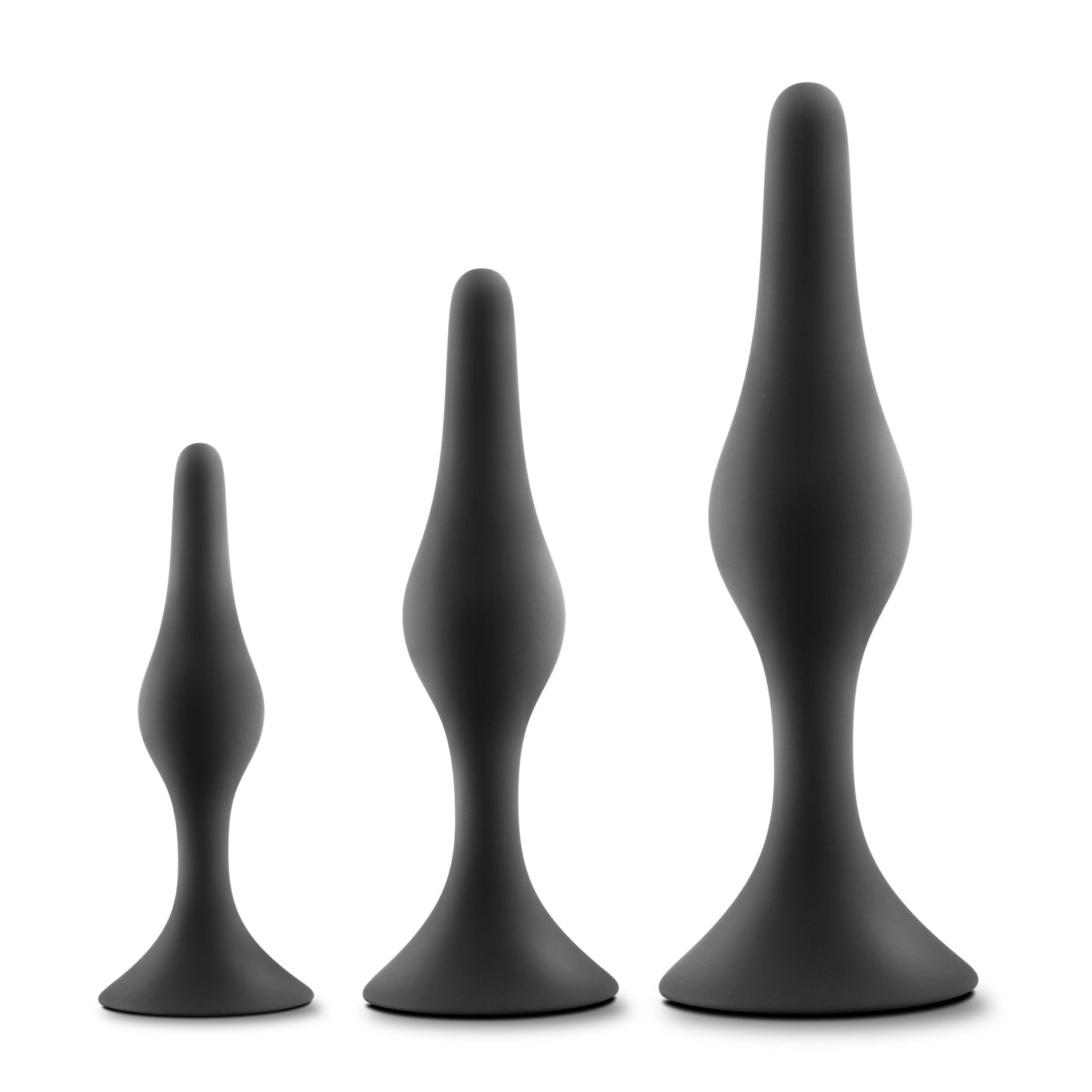 Blush Luxe Beginner Plug Kit - Butt Plugs for Gentle Booty Play - Black