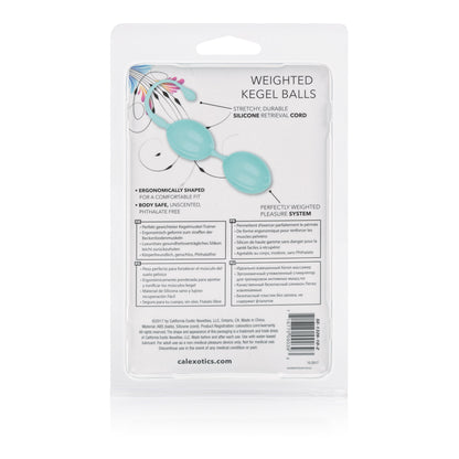 CalExotics Weighted Kegel Balls - Teal, Ergonomic Design for Comfortable Exercises