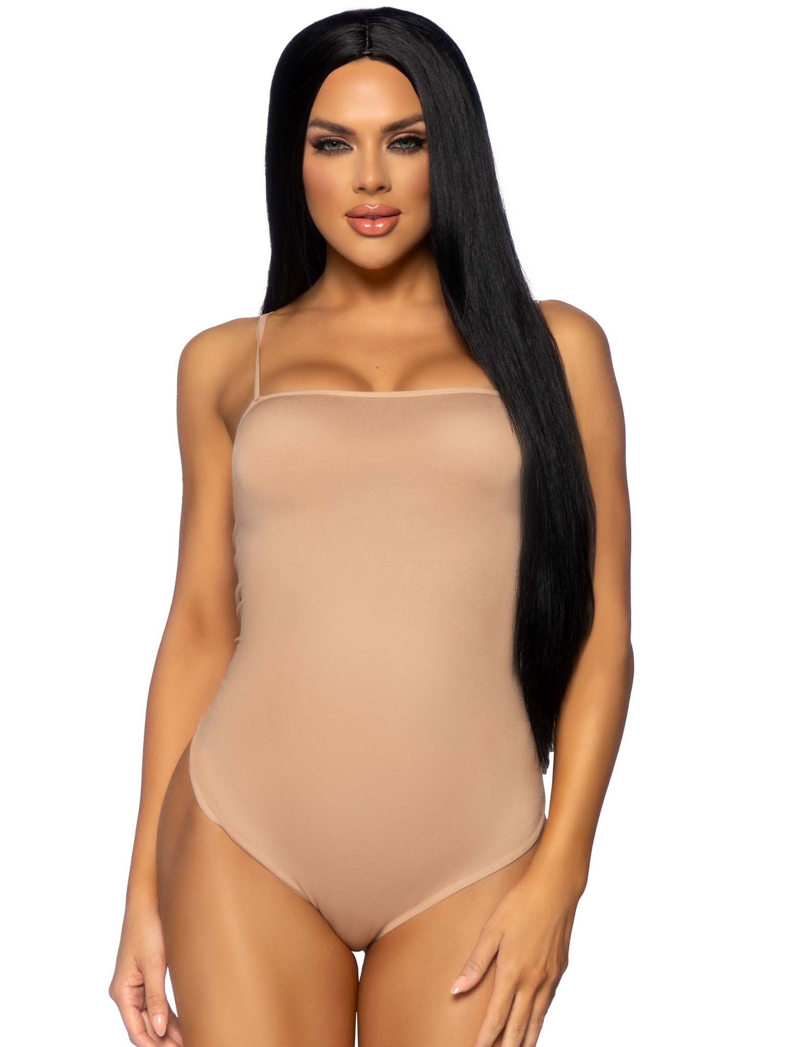 Leg Avenue 33" Long Synthetic Wig - Black - Center Part