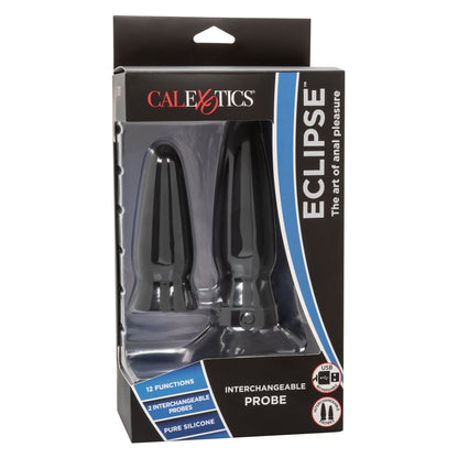 CalExotics Eclipse Interchangeable Probe Set with Vibrating Base – Black