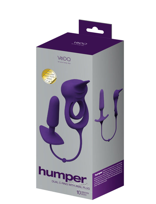 VeDO Humper Rechargeable Dual C-Ring with Anal Plug - Purple