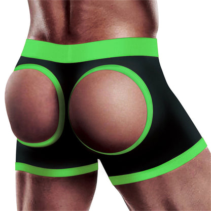 Strap-on Black/green Boxers - Xs/s