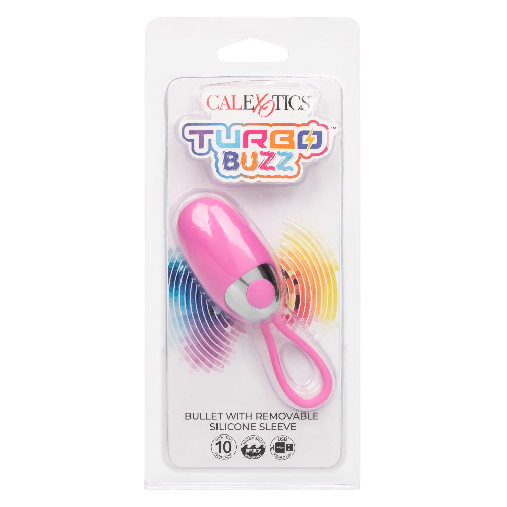 CalExotics Turbo Buzz Bullet Vibrator with Removable Silicone Sleeve – Pink
