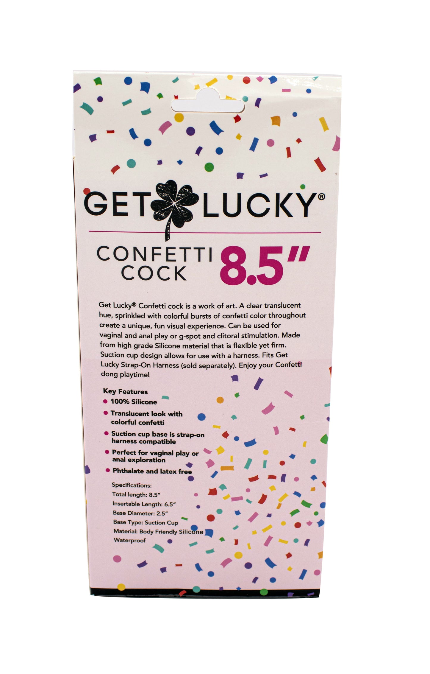 Viben Confetti Cock 8.5" Silicone Dildo with Suction Cup – Multi Color