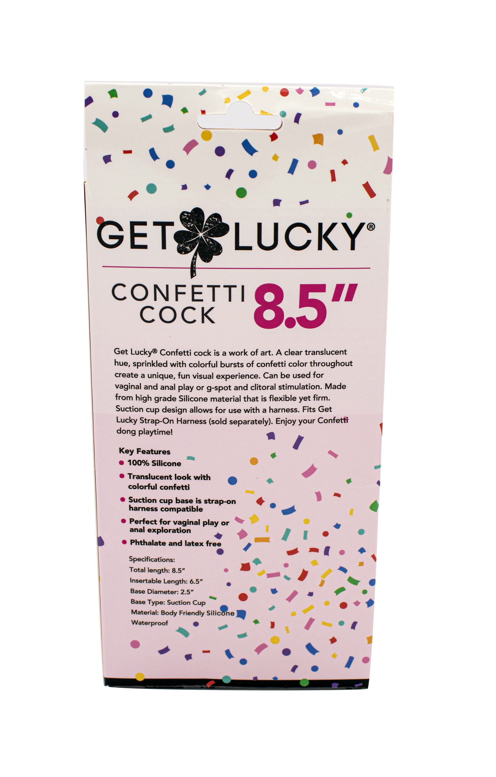 Viben Confetti Cock 8.5" Silicone Dildo with Suction Cup – Multi Color