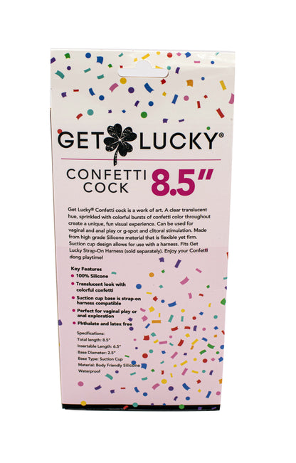 Viben Confetti Cock 8.5" Silicone Dildo with Suction Cup – Multi Color