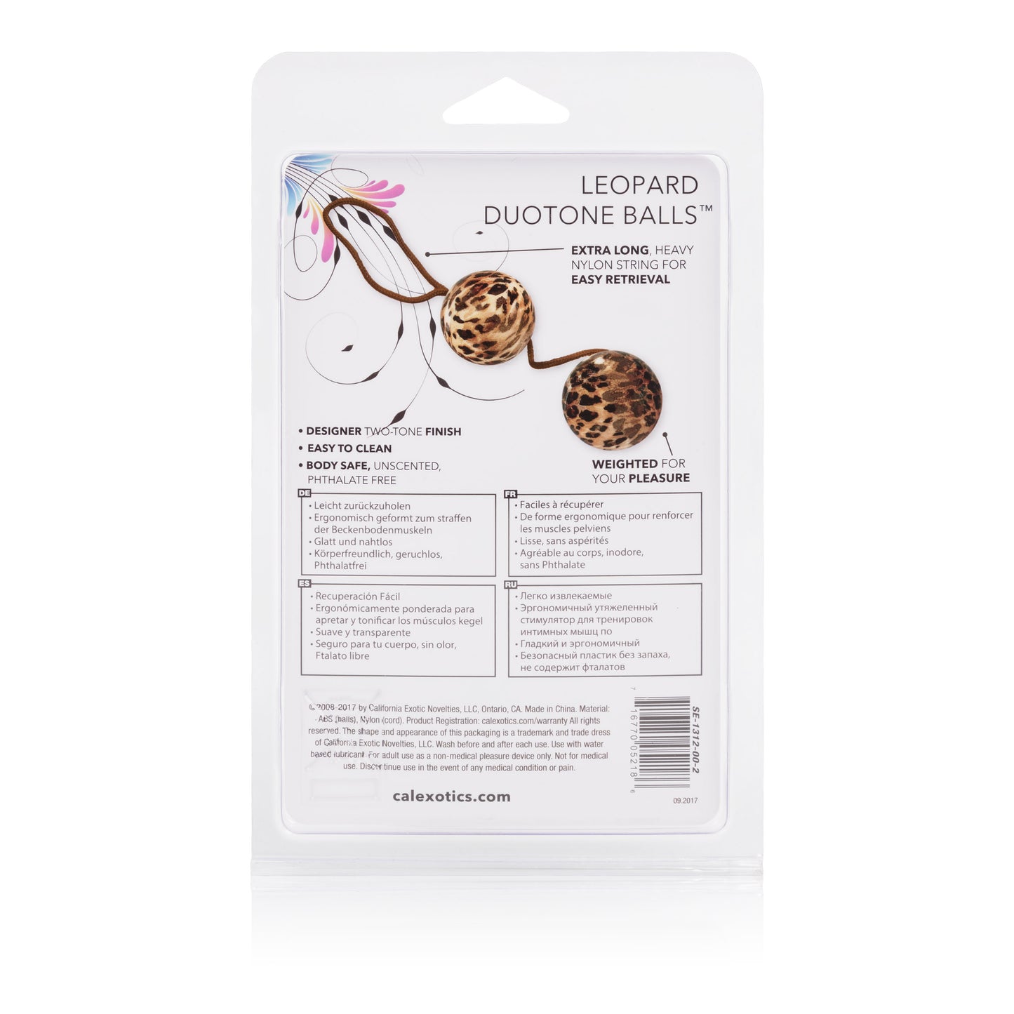 CalExotics Leopard Duo Tone Balls with Sturdy Retrieval Cord – Animal Print