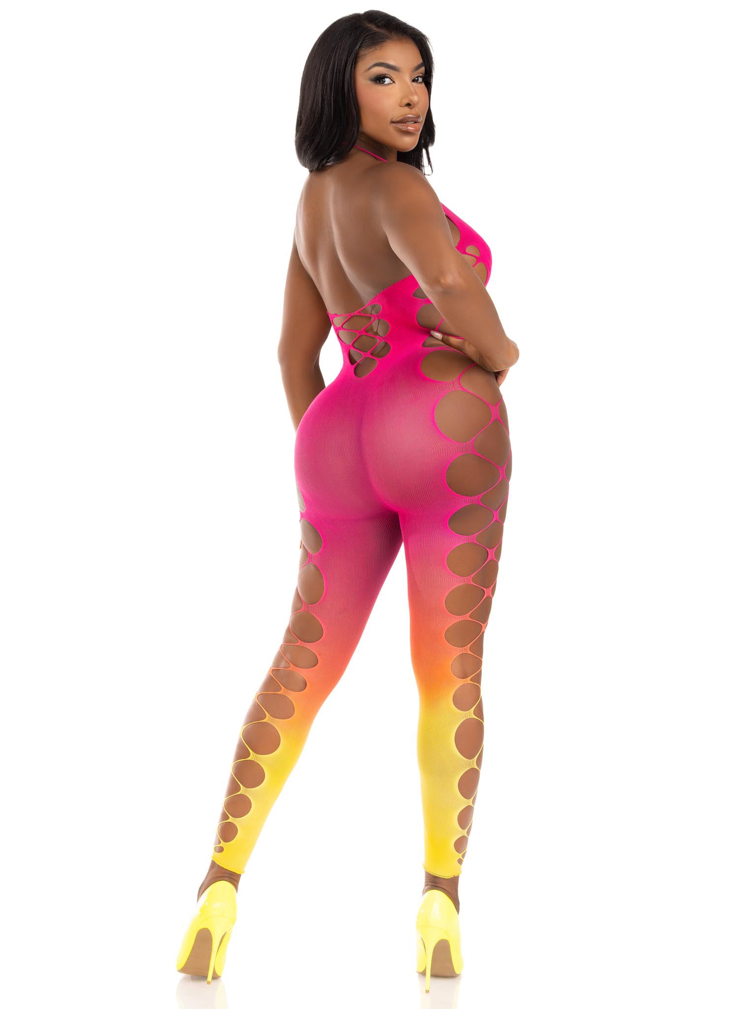 Leg Avenue Ombre Footless Bodystocking - Multi Color - One Size